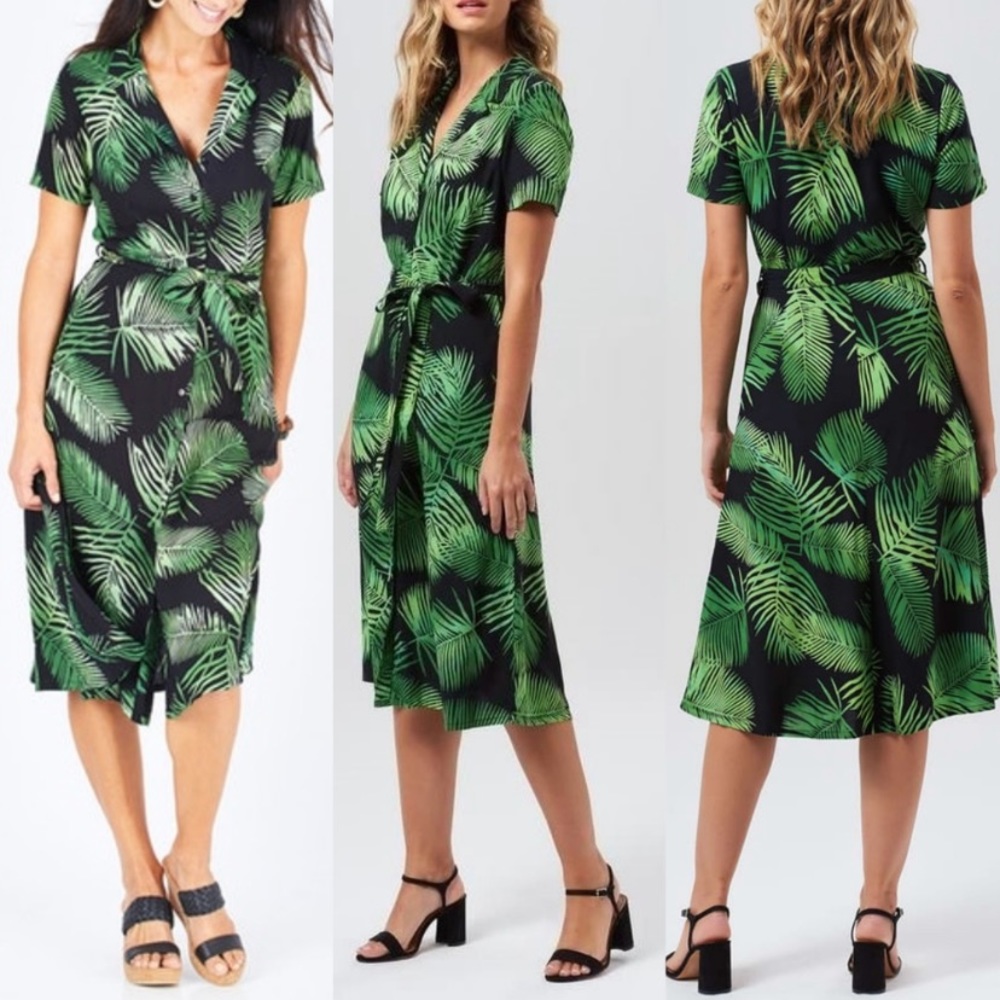 EUC ModCloth Sugarhill Brighton Palm Batik Dress 4